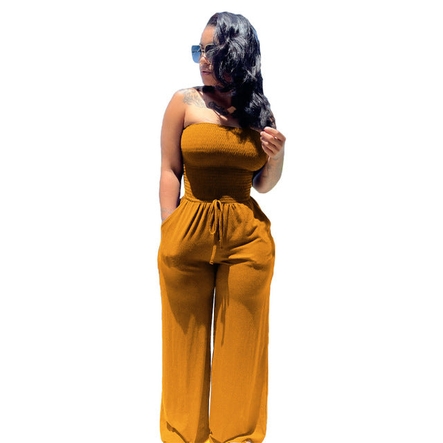 Summer Sexy Tube Top Wide-leg Jumpsuit